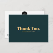 Carte de remerciements de typographie (Devant / Derrière)