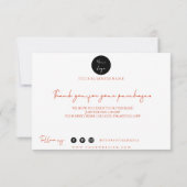 Carte de remerciements de typographie (Dos)