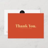 Carte de remerciements de typographie (Devant / Derrière)