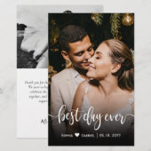 Carte de remerciements de typographie de Mariage b (Devant / Derrière)