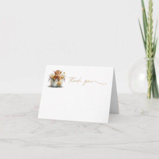 carte de remerciements de vache montagnarde (Devant)