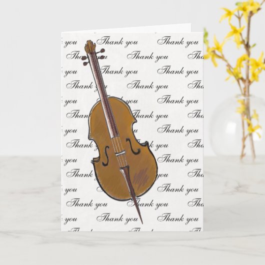 carte de remerciements de violoncelle (Fleur jaune)
