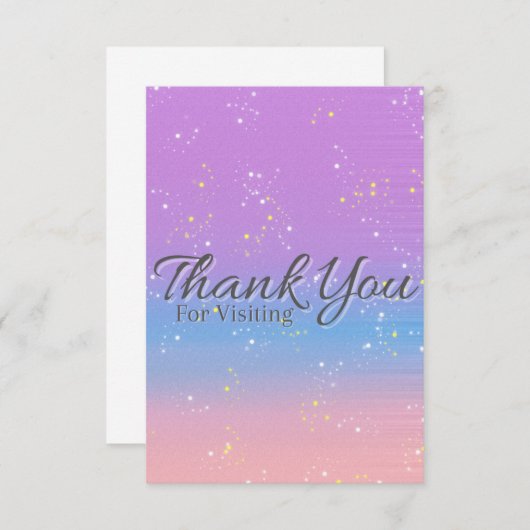 Carte de remerciements de visite (Devant / Derrière)