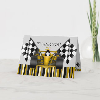 Carte de remerciements de voiture Gold Race