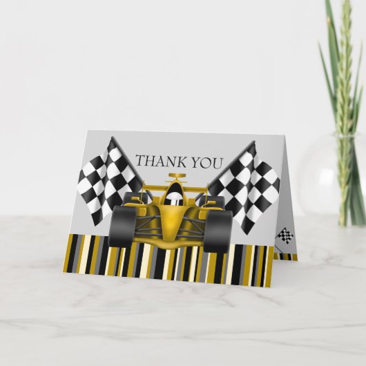 Carte de remerciements de voiture Gold Race (Devant)