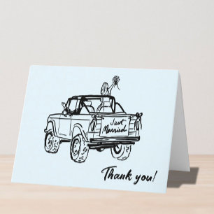 Carte de remerciements de voiture mariage doodaway
