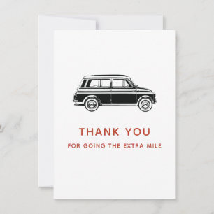 Carte de remerciements de voiture, merci d'aller p