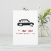Carte de remerciements de voiture, merci d'aller p (Debout devant)