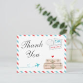 Carte de remerciements de voyage, Mariage d'avion (Debout devant)