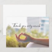 Carte de remerciements de yoga avec méditation pos (Devant / Derrière)