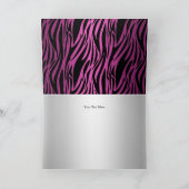 Carte de remerciements de zèbre d'impression rose (Intérieur)