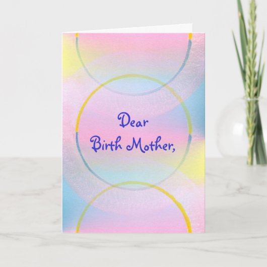 Carte De Remerciements Dear Birth Mother, Thank you poem card (Devant)