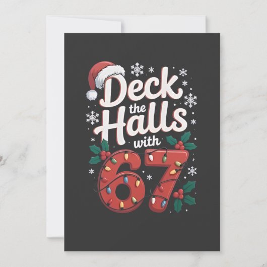Carte De Remerciements Deck the Halls With 6 7 Funny Christmas Six Seven (Devant)
