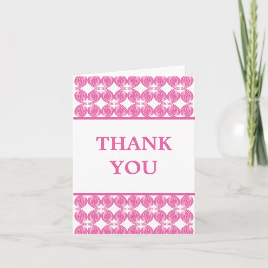 Carte de remerciements Déco moderne rose (Devant)