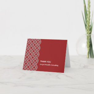 Carte De Remerciements Deco red white circle pattern thank you card