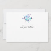 Carte De Remerciements décoration piano bouquet bleu (Dos)