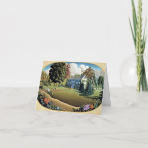 Carte De Remerciements Décoration surmante par Grant Wood
