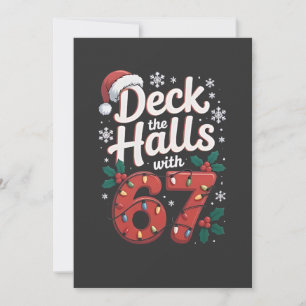 Carte De Remerciements Décorez les salles avec 6 7 Noël drôle Six Sept