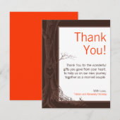 Carte De Remerciements découpages PLATS d'initiale d'arbre d'automne du (Devant / Derrière)