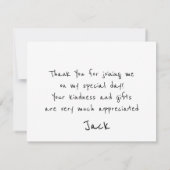 Carte de remerciements d'écriture manuscrite moder (Dos)