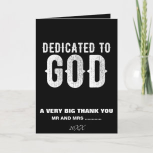 CARTE DE REMERCIEMENTS DÉDIÉ À DIEU BLANC PERSONNALISABLE COOL TEXTE