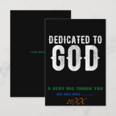 CARTE DE REMERCIEMENTS DÉDIÉ À DIEU COOL PERSONNALISABLE TEXTE BLANC (Devant / Derrière)