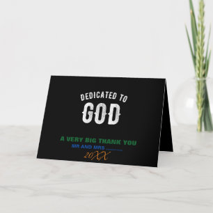 CARTE DE REMERCIEMENTS DÉDIÉ À DIEU PERSONNALISABLE COOL TEXTE BLANC
