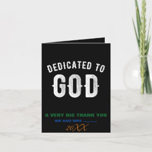 CARTE DE REMERCIEMENTS DÉDIÉ À DIEU PERSONNALISABLE COOL TEXTE BLANC
