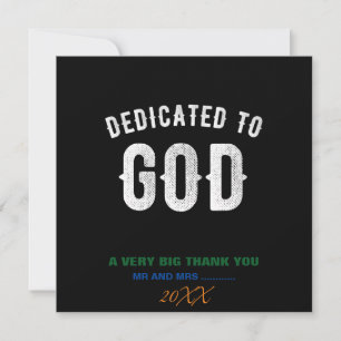 CARTE DE REMERCIEMENTS DÉDIÉ À DIEU TEXTE BLANC PERSONNALISABLE