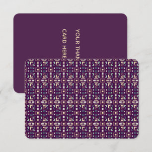 Carte De Remerciements Deep Purple et Terres Abstraites Géométriques Somb