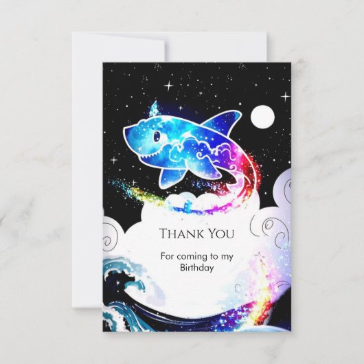 Carte De Remerciements Deepsea Magic Simple Shark Anniversaire (Devant)