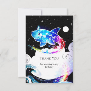Carte De Remerciements Deepsea Magic Simple Shark Anniversaire