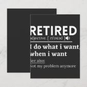 Carte De Remerciements définition à la retraite, drôle de retraite, à la (Devant / Derrière)