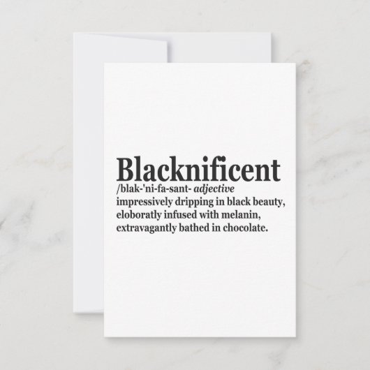 Carte De Remerciements Définition Blacknificent Pro Mois de l'histoire de (Devant)