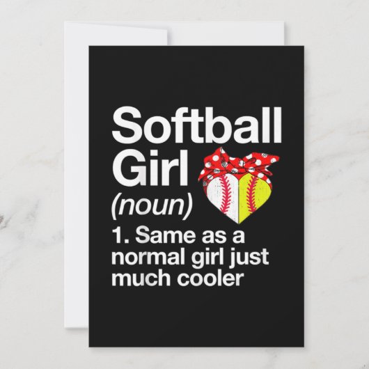 Carte De Remerciements Définition de fille de softball Sassy Sports (Devant)