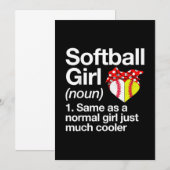 Carte De Remerciements Définition de fille de softball Sassy Sports (Devant / Derrière)