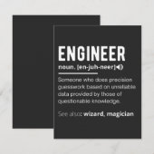 CARTE DE REMERCIEMENTS DÉFINITION DES INGÉNIEURS (Devant / Derrière)