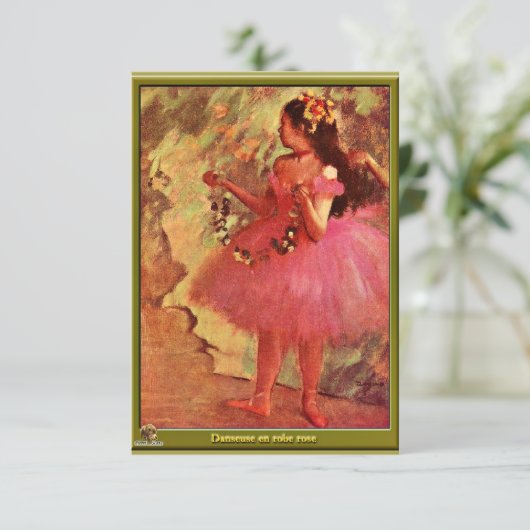 Carte De Remerciements Degas - Danseuse en Robe Rose (Debout devant)