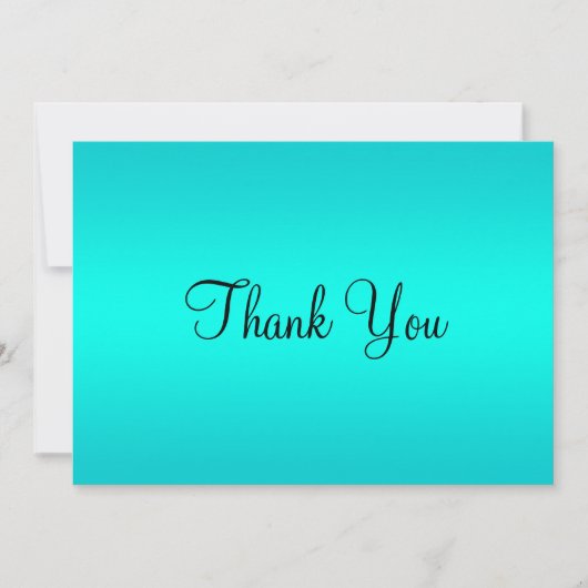 Carte De Remerciements Dégradé de bleu turquoise (Devant)