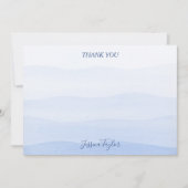 Carte De Remerciements Dégradé d'ombre teinture bleue pour la douche de m (Devant)