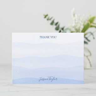 Carte De Remerciements Dégradé ombré teinture bleu Shower de mariage