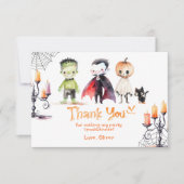 Carte De Remerciements Déguisement de monstre mignon party Halloween merc (Devant)