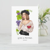 Carte De Remerciements Dégustation de vins French Girl (Debout devant)