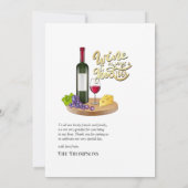 Carte De Remerciements Dégustation de vins pour filles françaises (Dos)