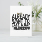 Carte De Remerciements Déjà envie de faire une sieste demain fainéant flo (Debout devant)