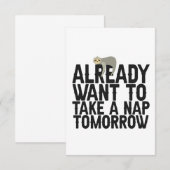 Carte De Remerciements Déjà envie de faire une sieste demain fainéant flo (Devant / Derrière)