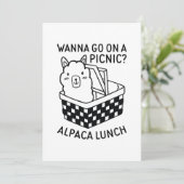 Carte De Remerciements Déjeuner Alpaca (Debout devant)