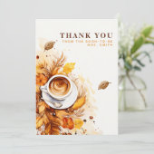 Carte De Remerciements Déjeuner de mariage cosy douillet Automne Fête de  (Debout devant)