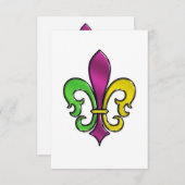 Carte De Remerciements Délégant dessin de fleur de lis (Devant / Derrière)