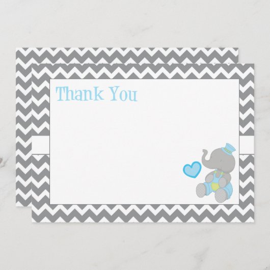 Carte de remerciements d'éléphant (Devant / Derrière)